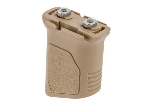 Strike Industries Angled Vertical Grip With Cable Management in FDE features lightweight polymer construction